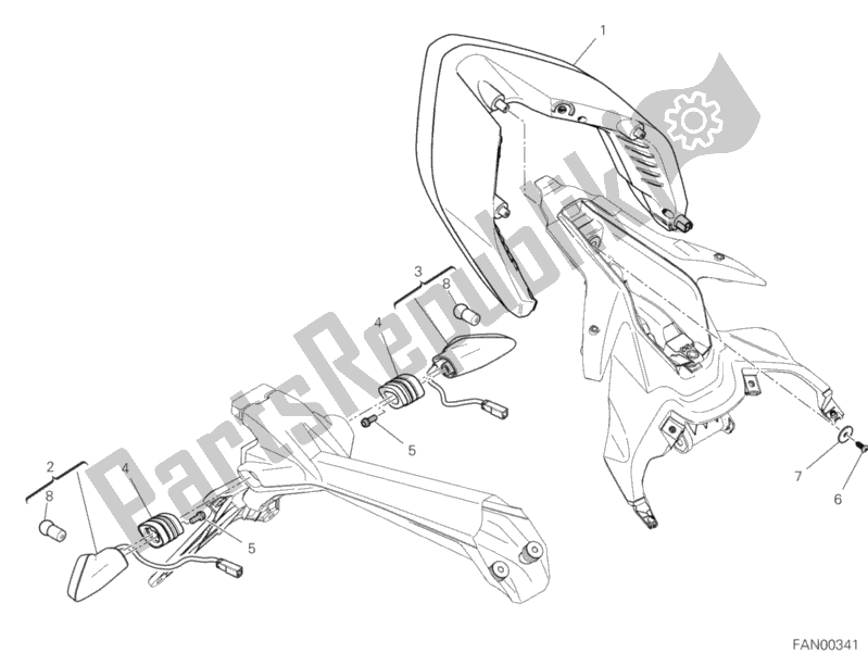 Tutte le parti per il Fanale Posteriore del Ducati Superbike Panigale V4 R USA 998 2019